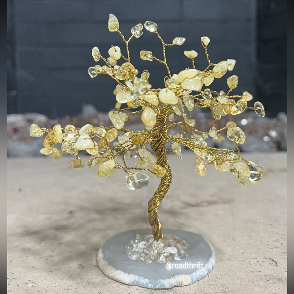 CITRINE Golden Gemstone Wire Mini Tree Sculpture